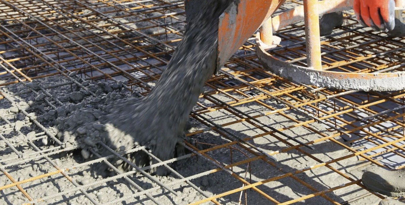 Foundation and slab work with reinforced concrete